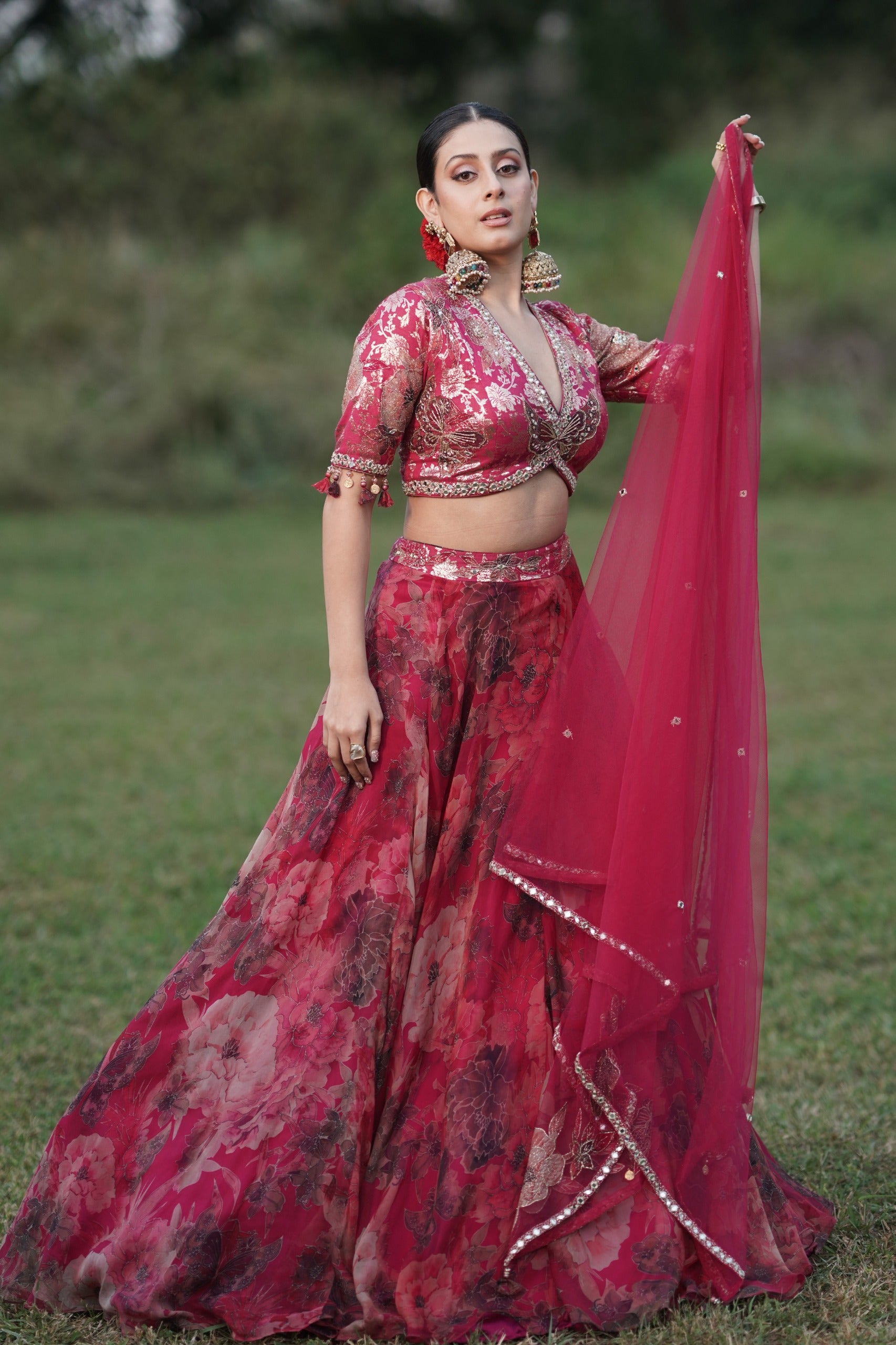 Stunning Floral Lehenga Choli - Isha Malviya's Choice