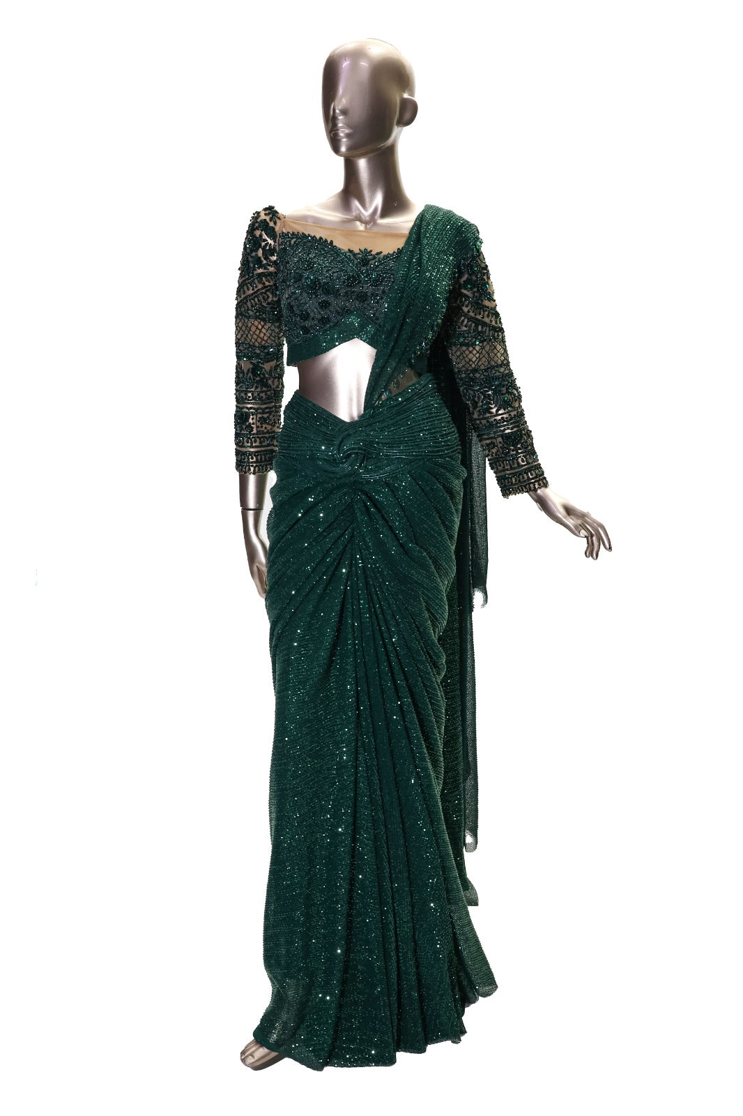 Designer Wear Fusion Drape Saree - Isha Malviya's Choice