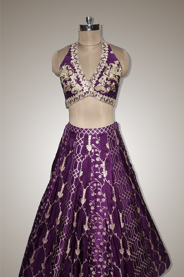 Designer Purple Lehenga with Intricate Detailing