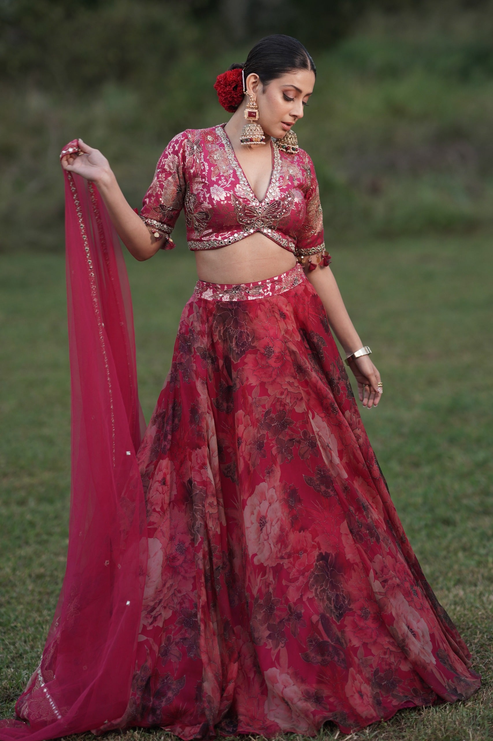 Stunning Floral Lehenga Choli - Isha Malviya's Choice