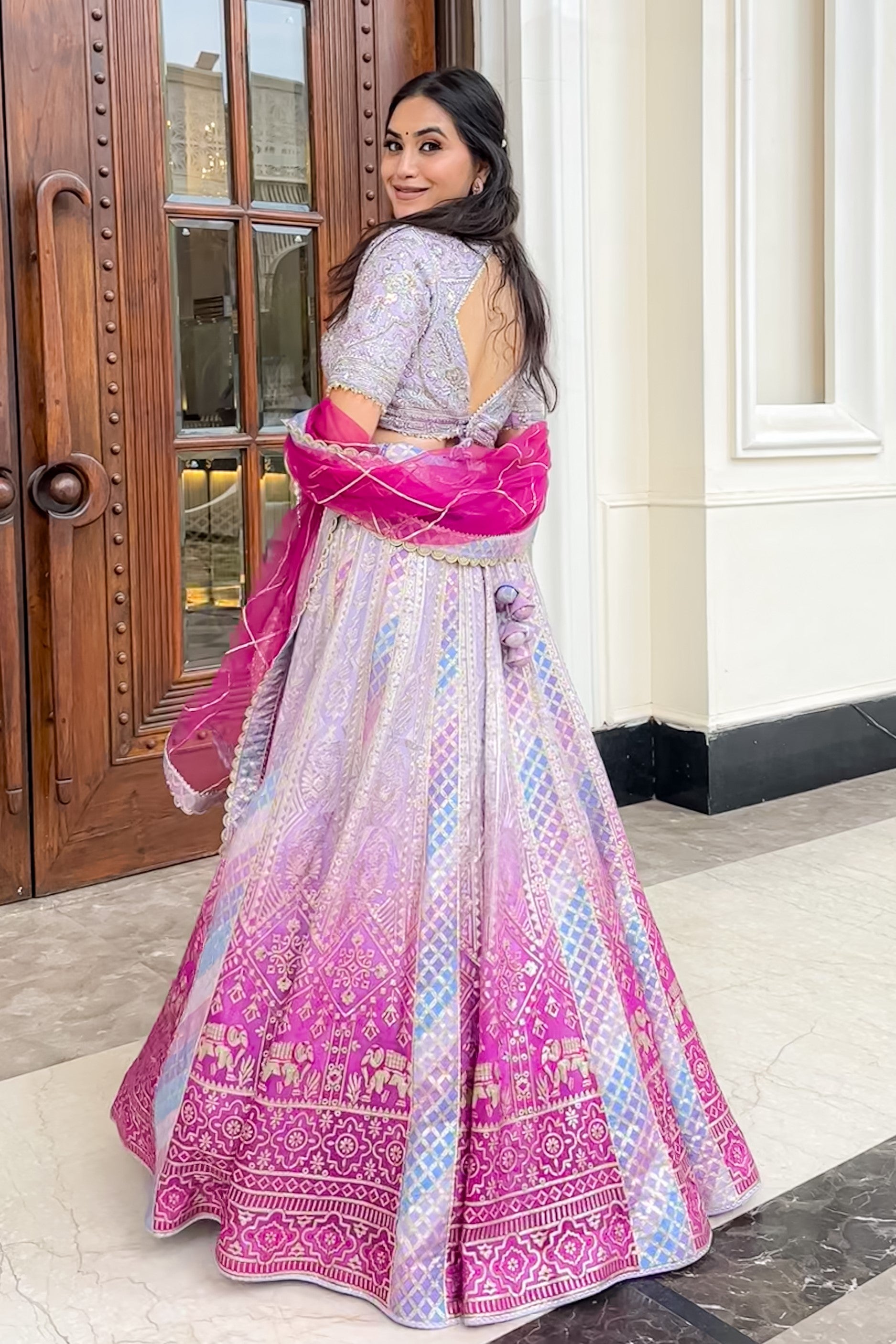 Stunning Ombre Banarasi Lehenga Choli Set