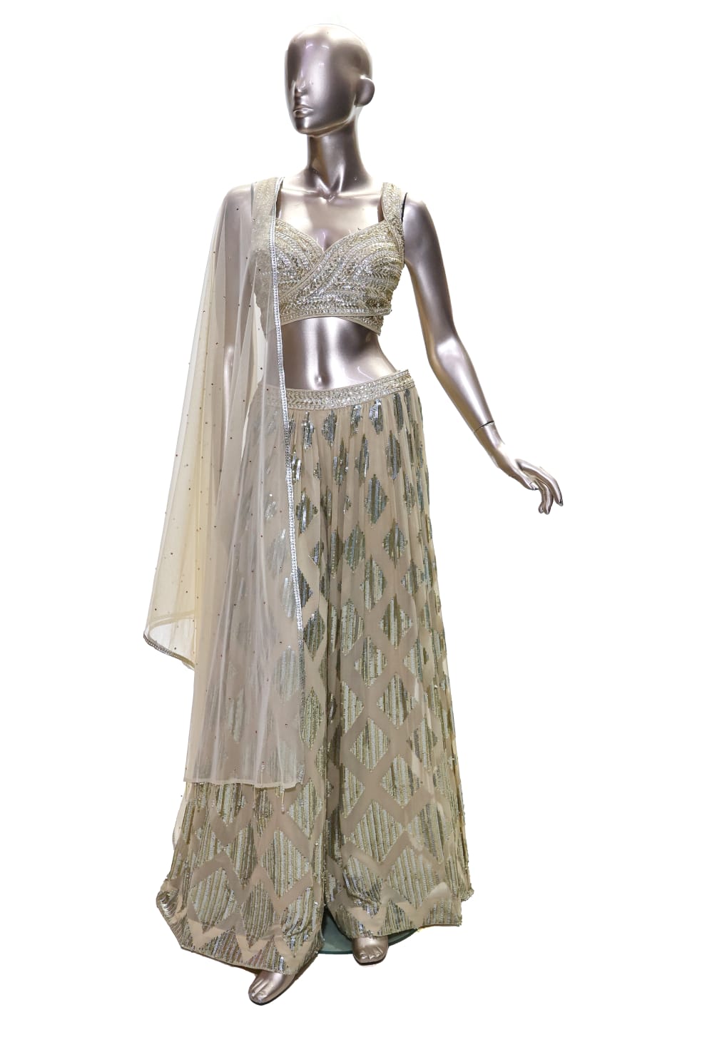 Sequins Embroidered Sharara Set - Isha Malviya's Choice