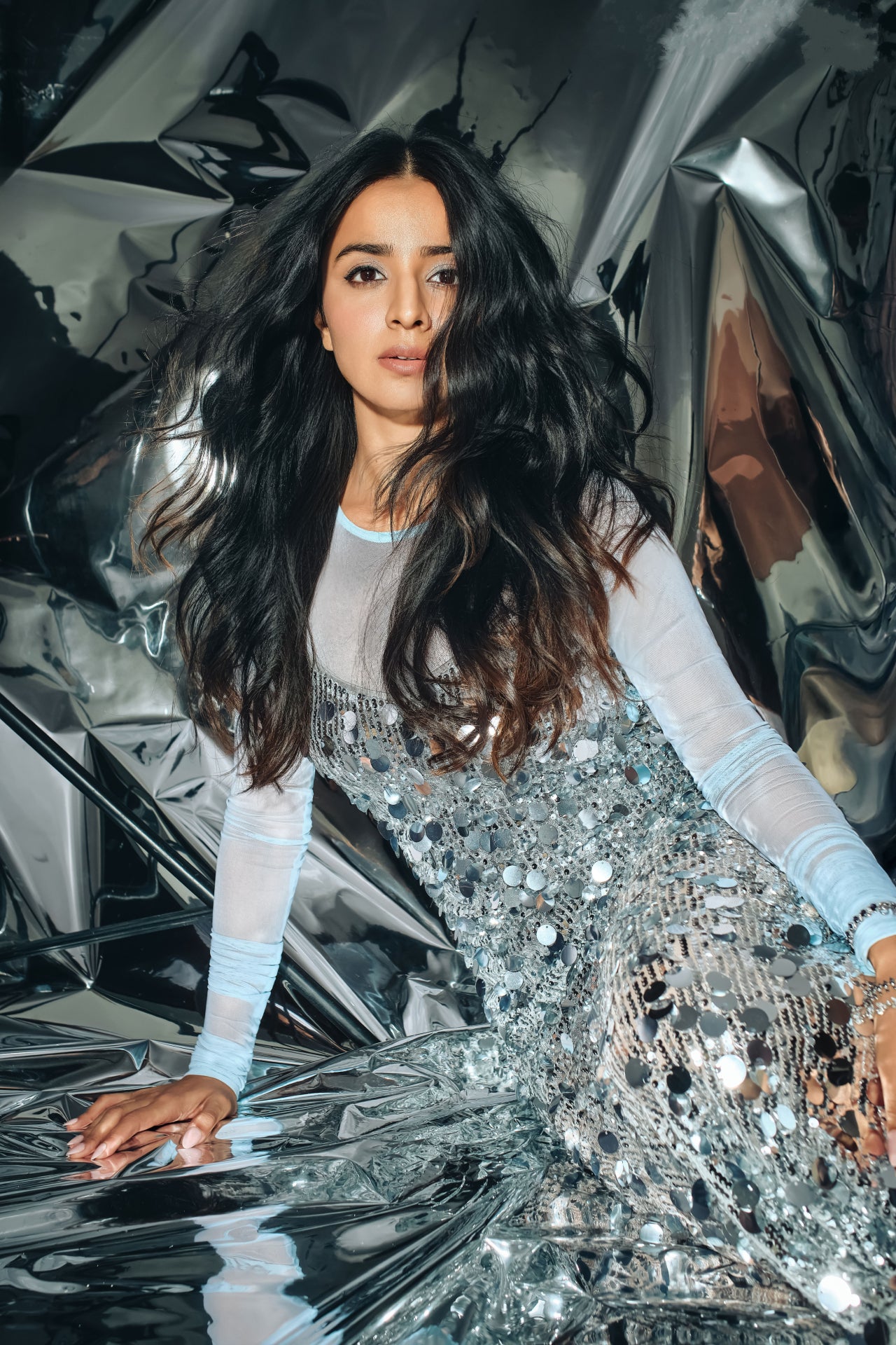 Aliyana X Mahima Makwana – Silver Dreams: Luxe Sequins Dress