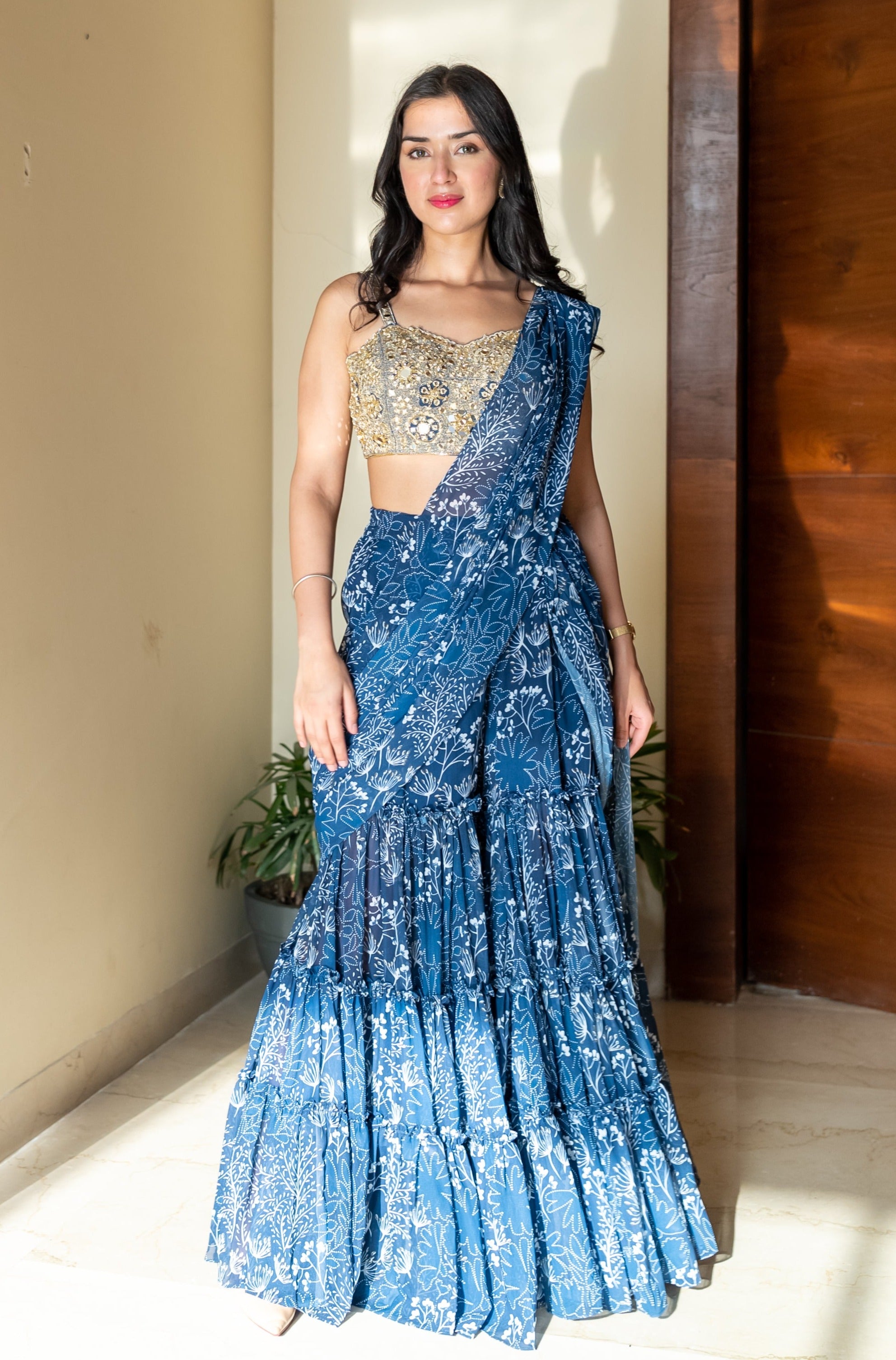 S4U ER10 Party Wear Georgette Indo Western Dress-HIT DESIGN COLLECTION –  Vijaylakshmi Creation – Handloom House & Branded Women Apparels