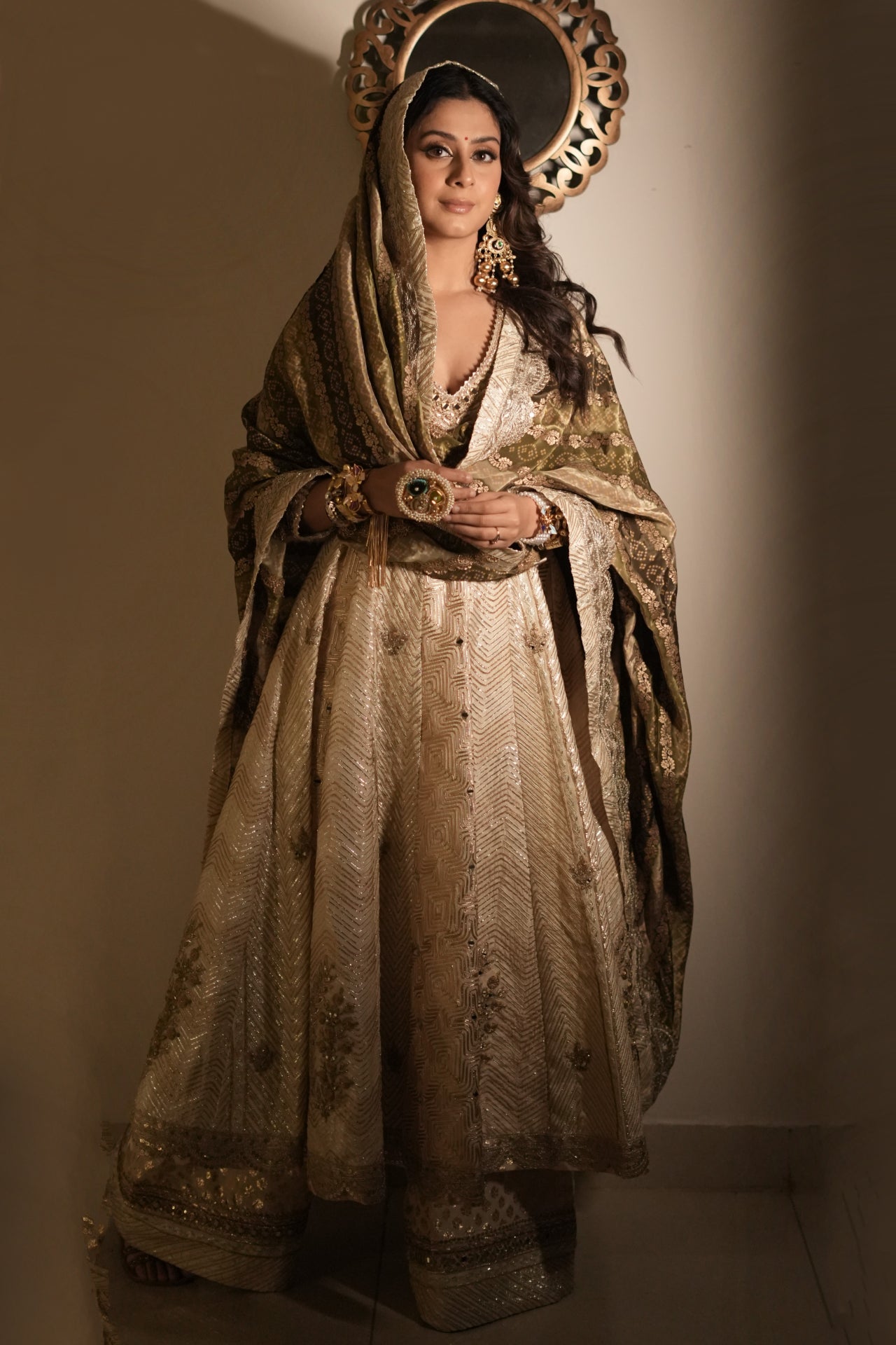 Designer Anarkali Suit with Banarasi Dupatta Isha Malviya's