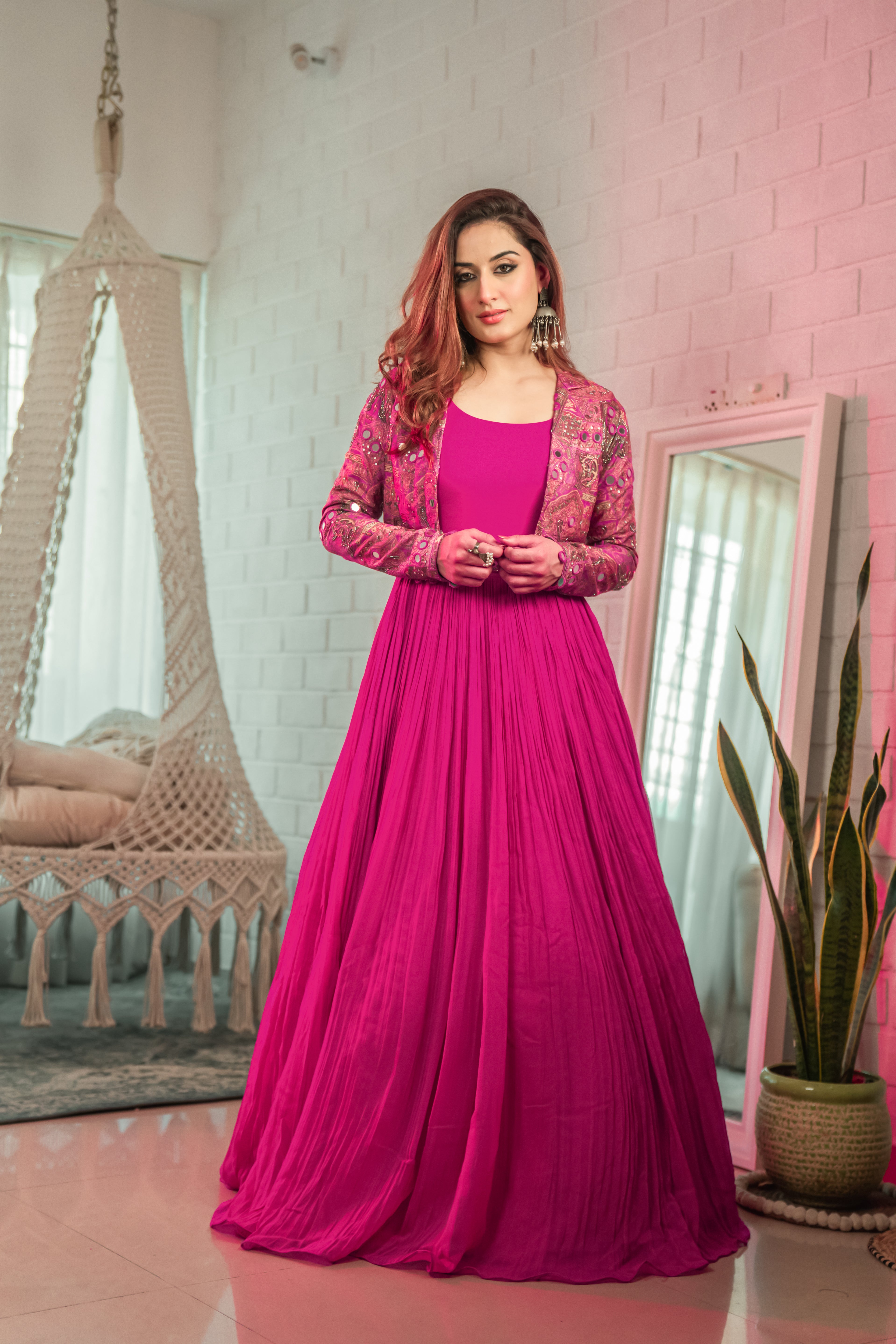 Majestic Magenta Pink Stunning Evening Gown