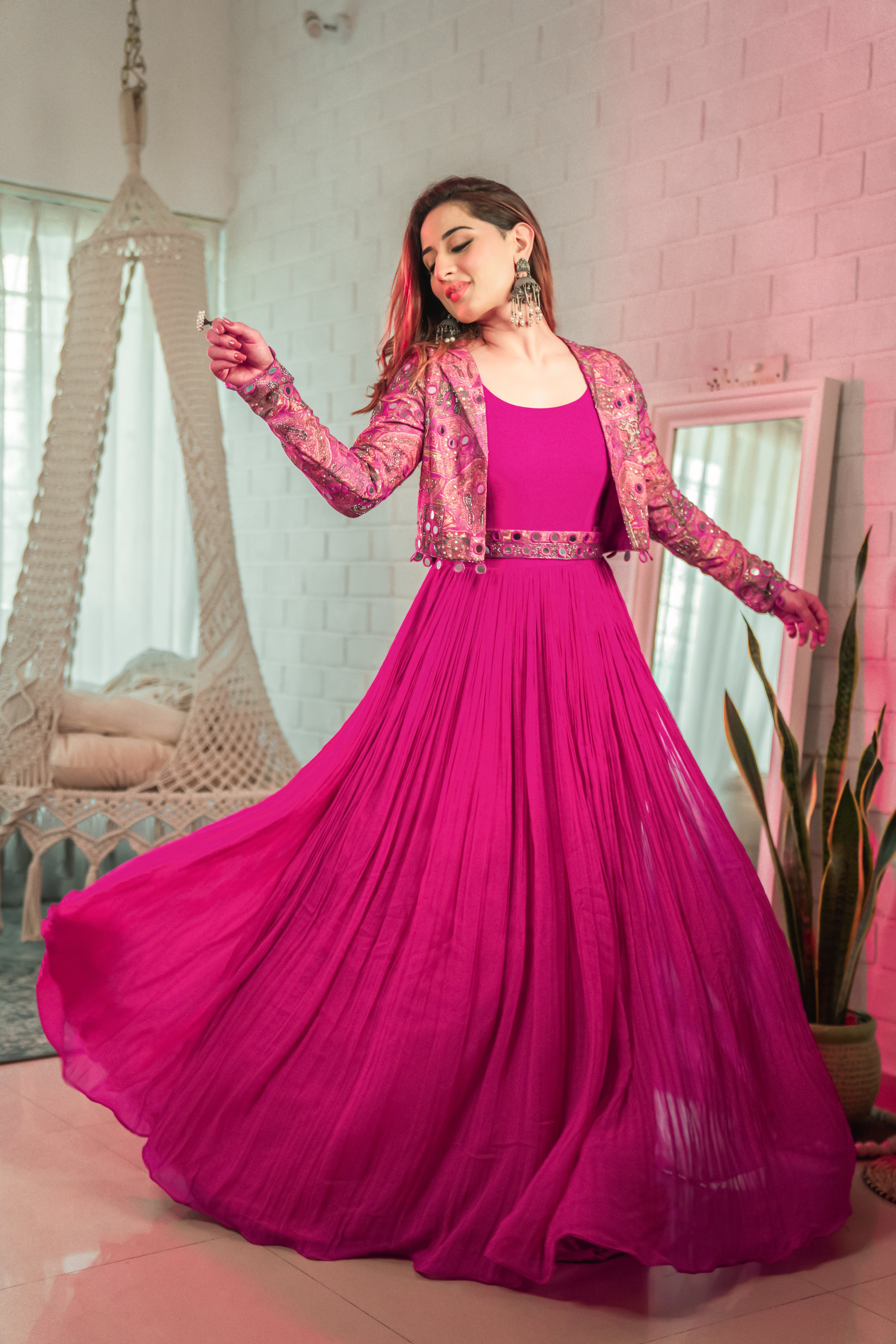 Majestic Magenta Pink Stunning Evening Gown