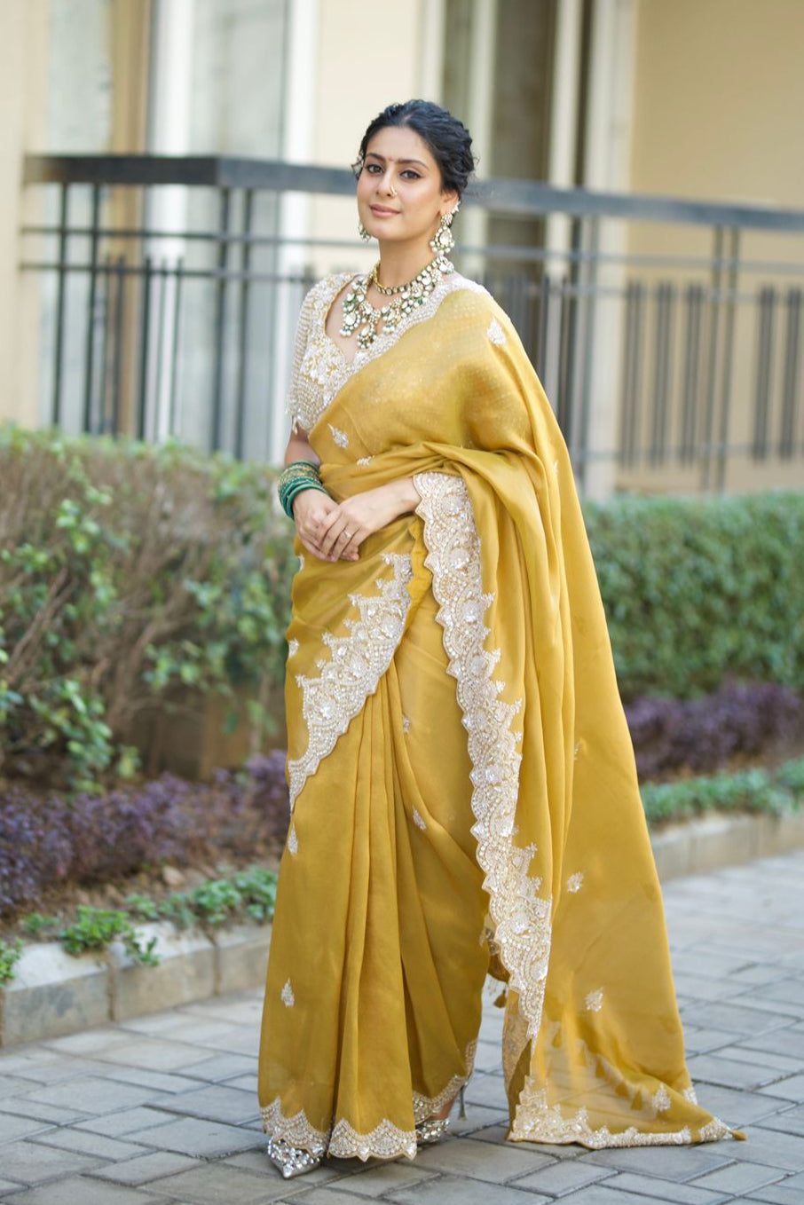 Designer Mustard Yellow Saree - Isha Malviya's Choice