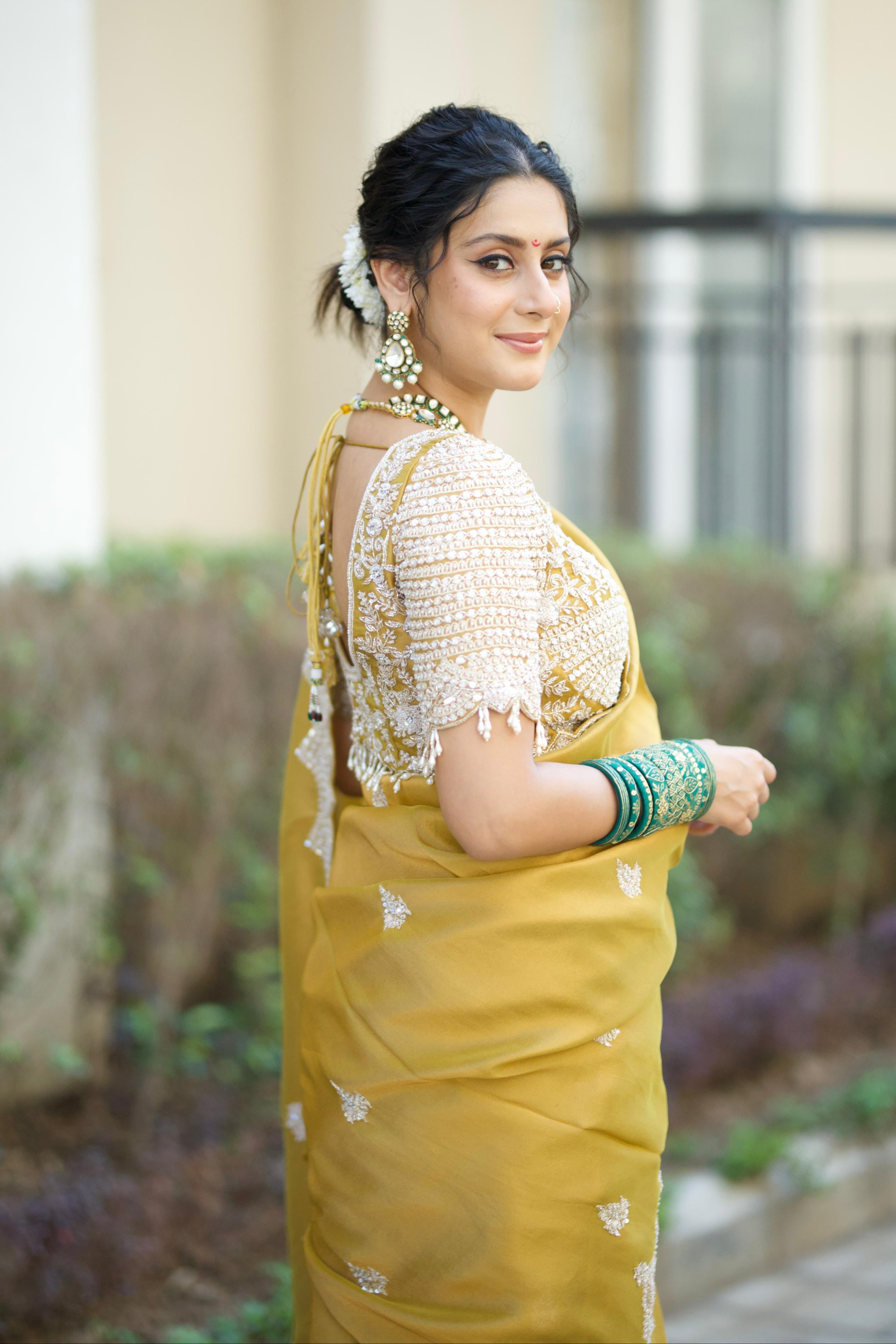 Designer Mustard Yellow Saree - Isha Malviya's Choice