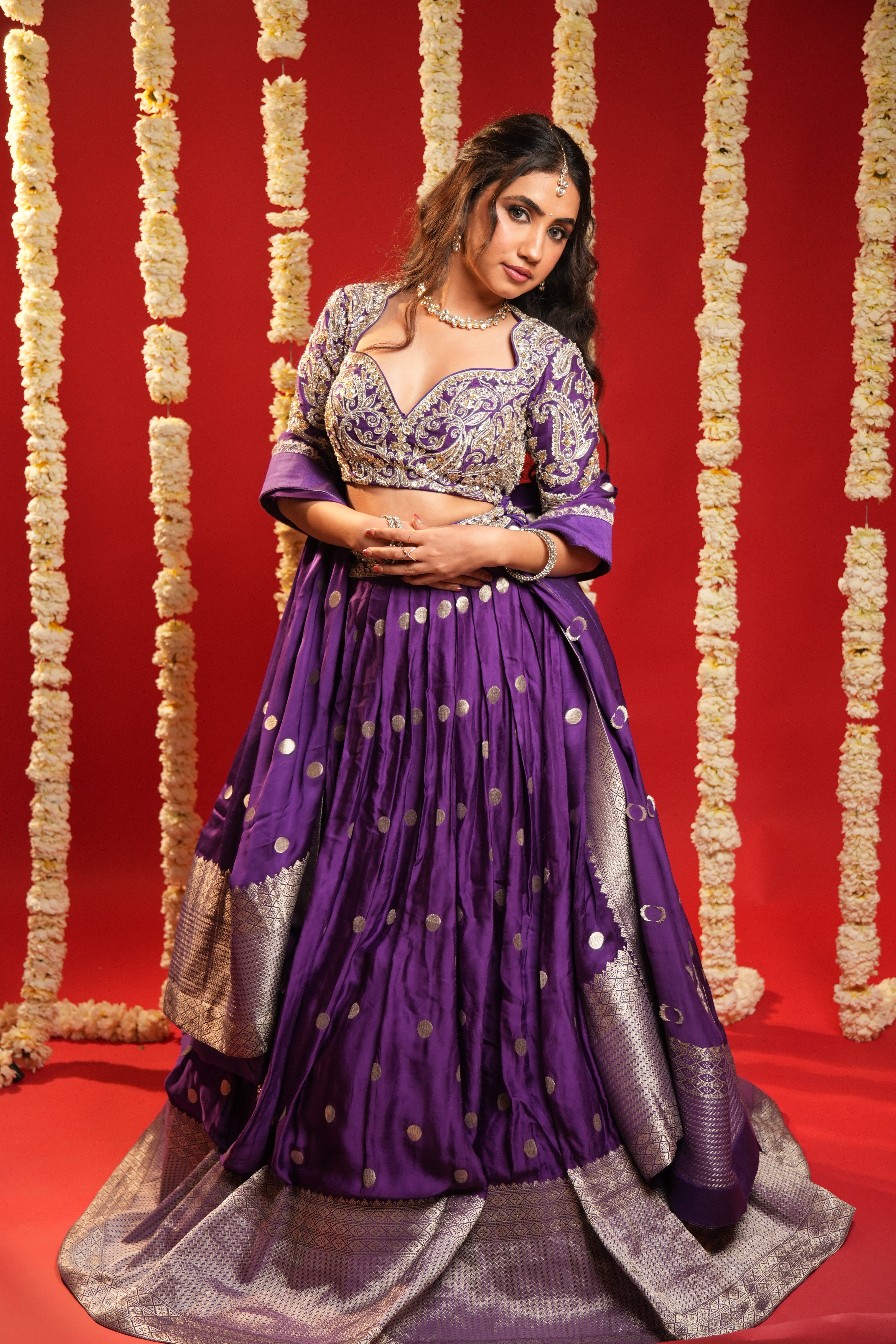 Designer Wear Purple Lehenga Choli