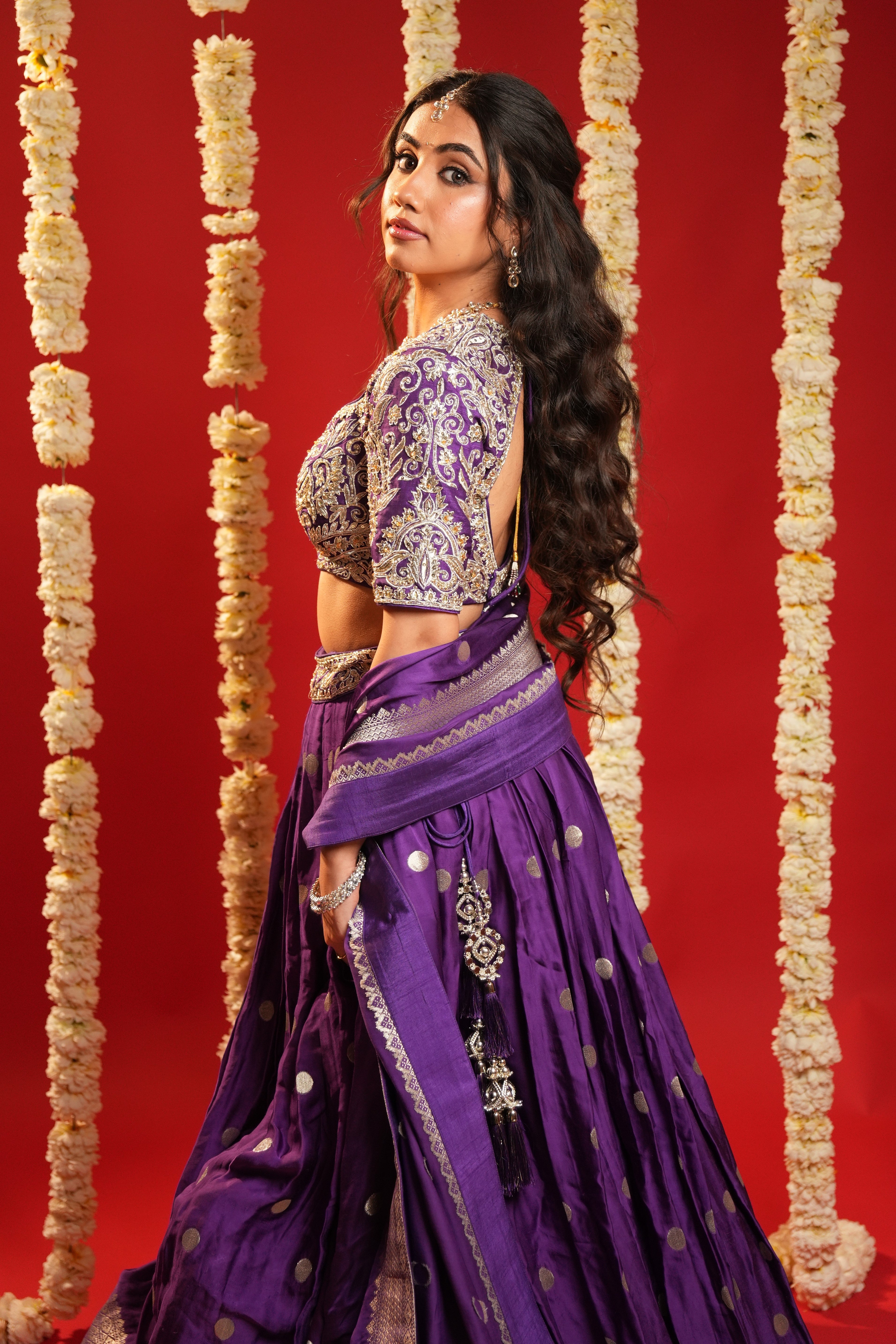 Designer Wear Purple Lehenga Choli