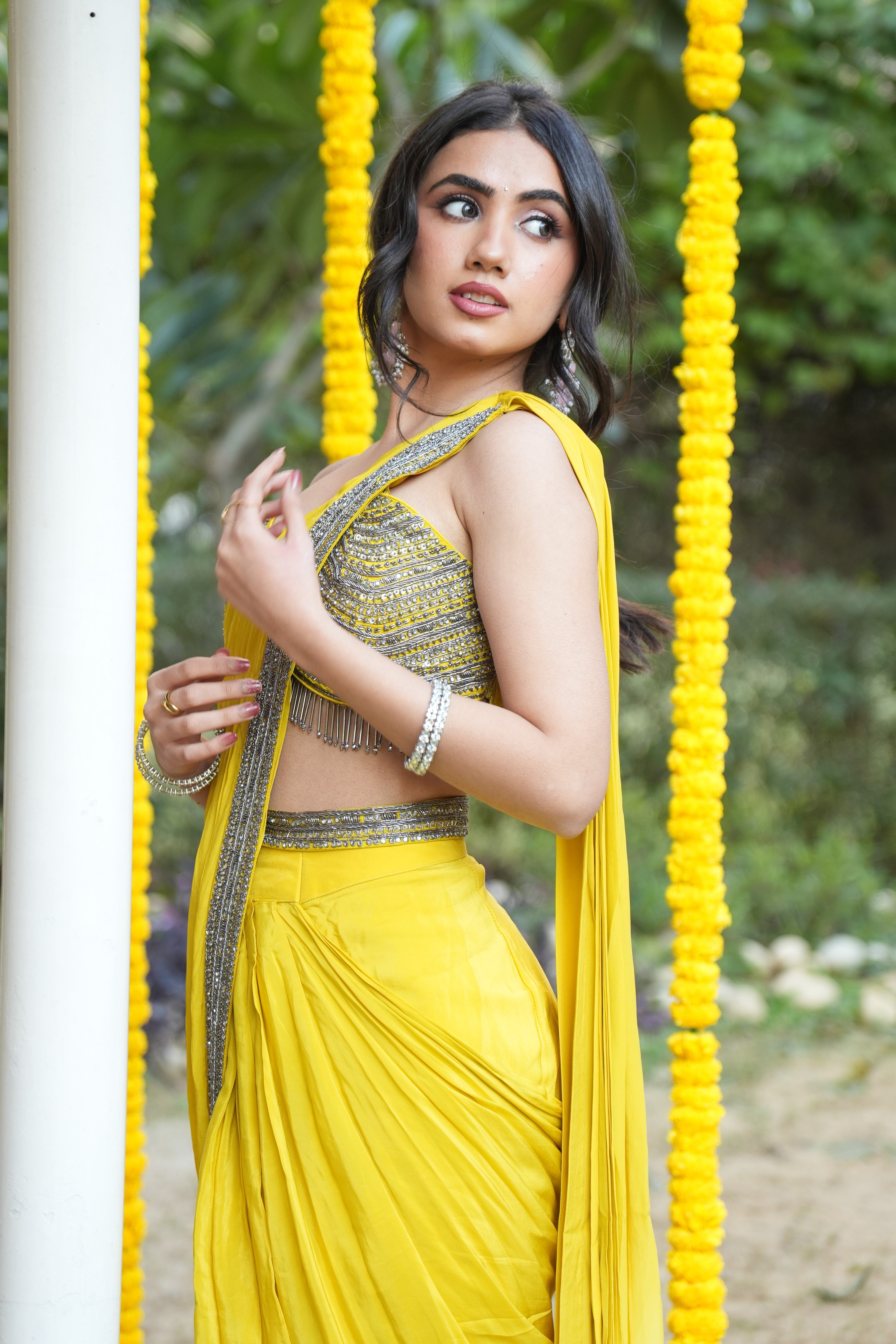 Stunning Yellow & White Ombre Saree