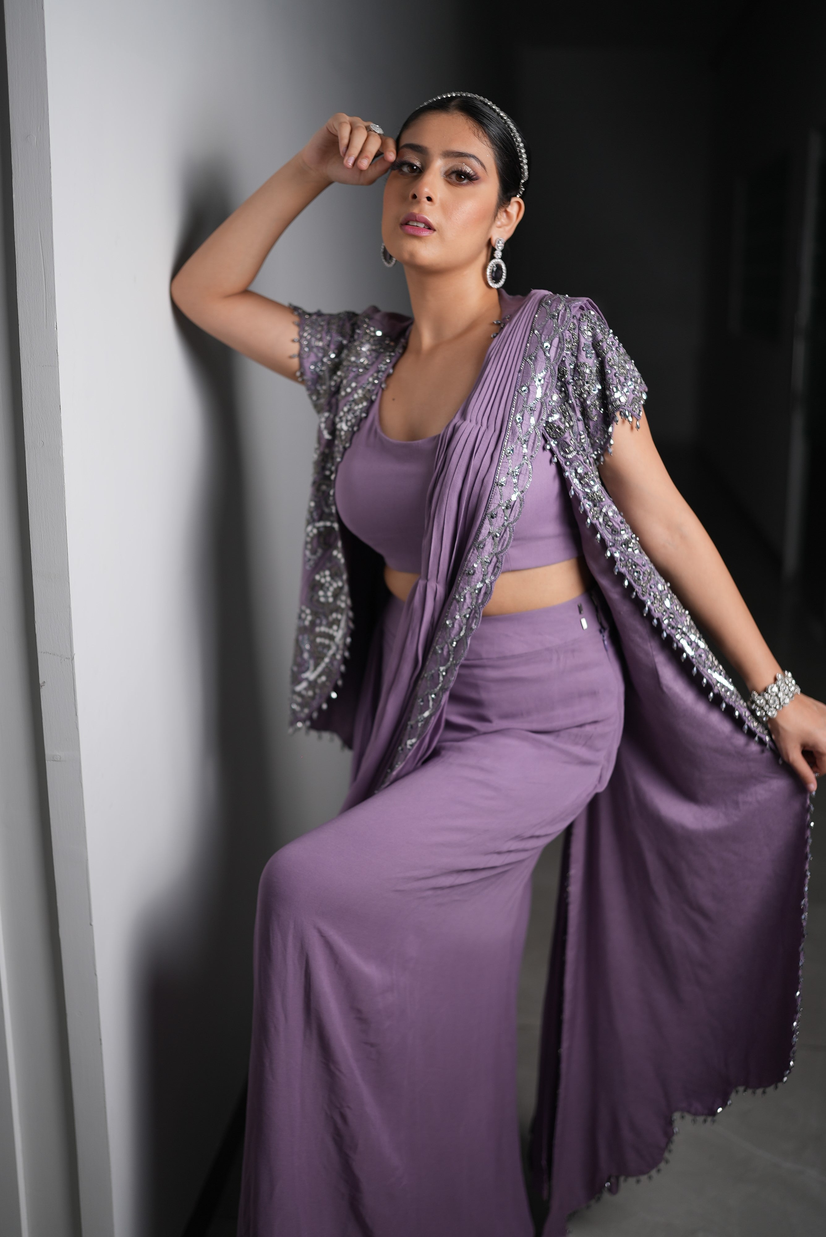 Designer Fusion Wear Drape - Isha Malviya's Choice