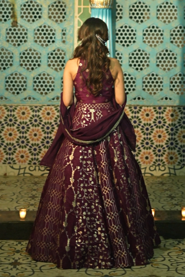 Designer Purple Lehenga with Intricate Detailing