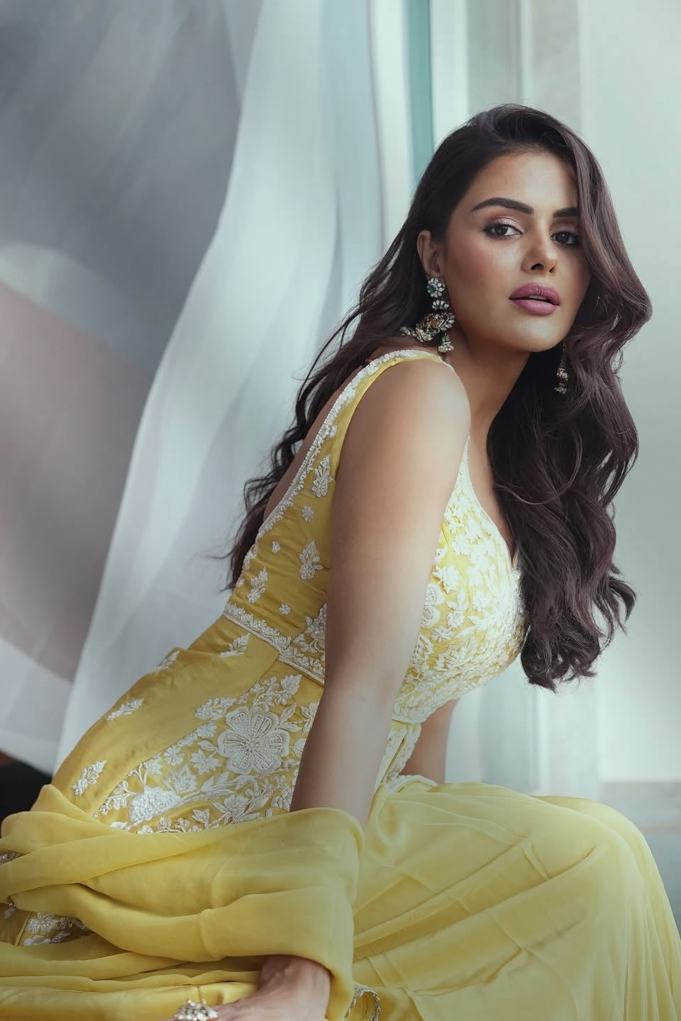 Draped in Sunshine – Priyanka Chahar Choudhary’s Ethereal Look by Aliyana