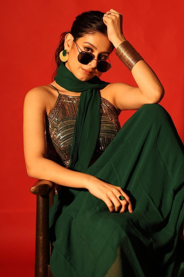 Exclusive Party Wear Pre-draped Saree - Isha Malviya's Choice