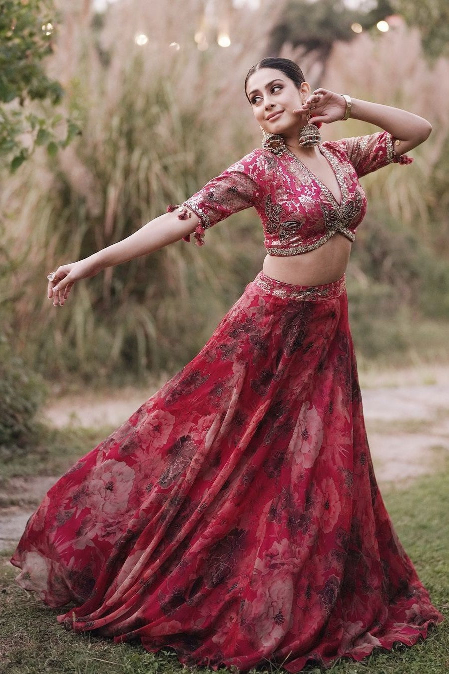 Stunning Floral Lehenga Choli - Isha Malviya's Choice