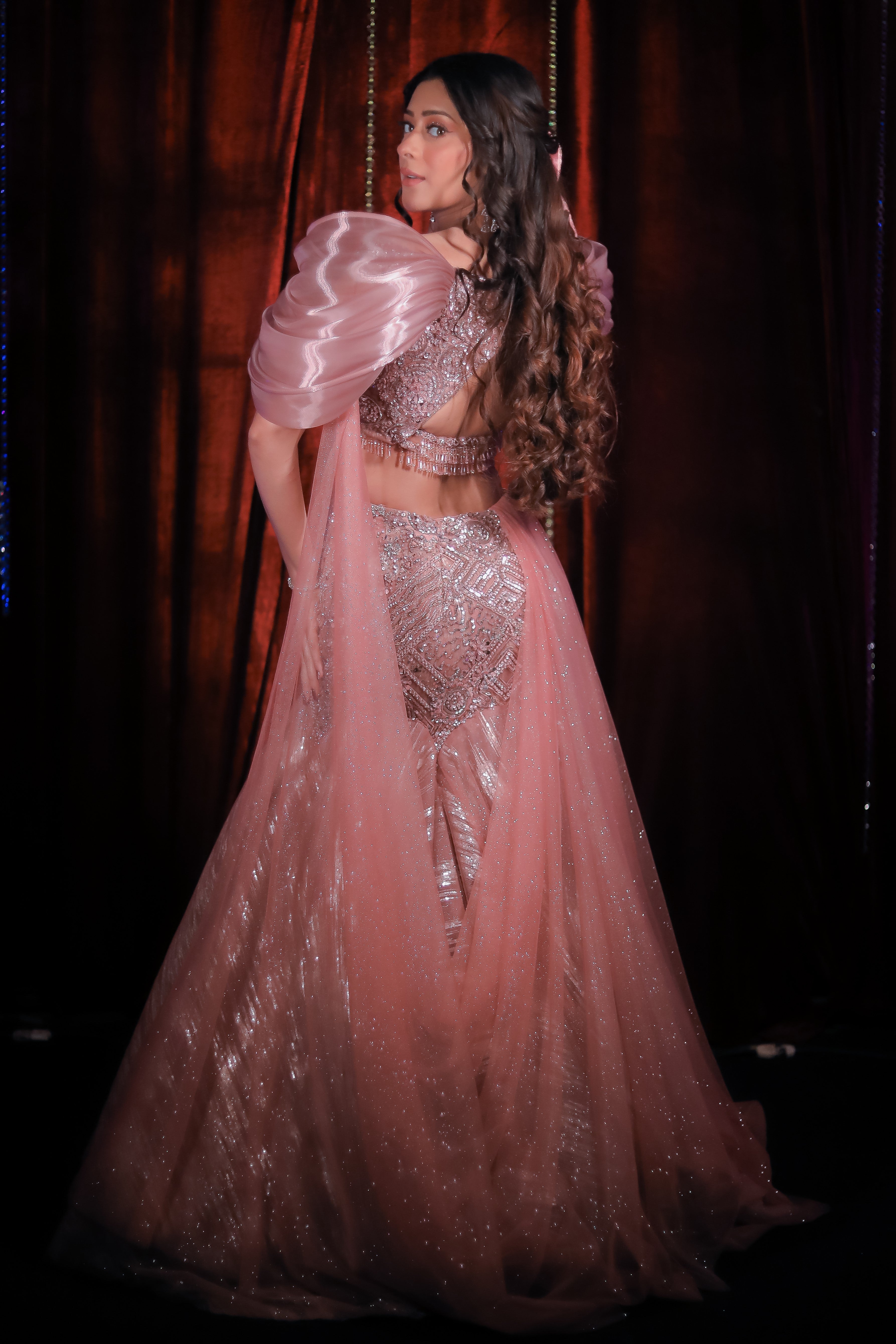 Designer Wear Blush Peach Mermaid Gown - Hiba Nawab's Choice