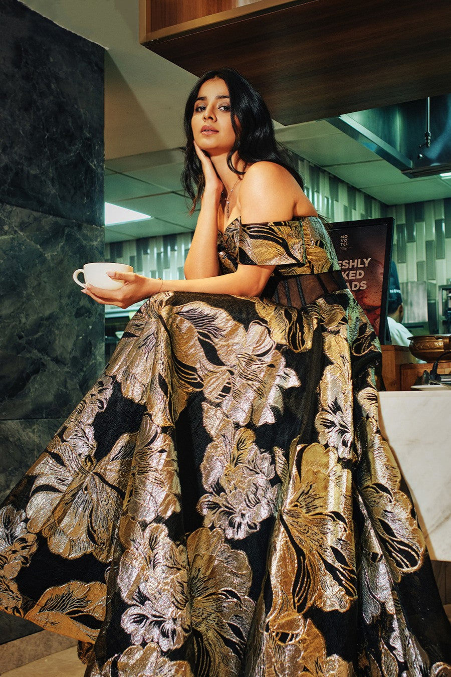 Aliyana X Mahima Makwana – Golden Aura: Luxe Evening Gown