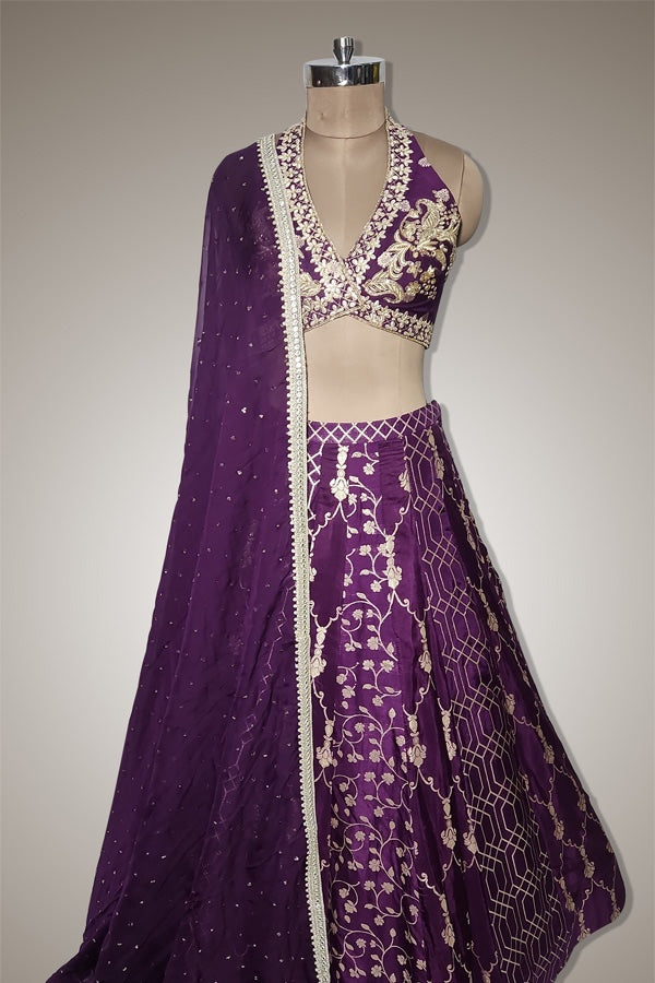 Designer Purple Lehenga with Intricate Detailing