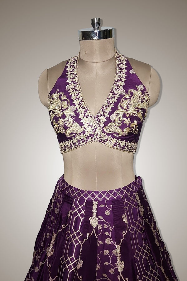 Designer Purple Lehenga with Intricate Detailing