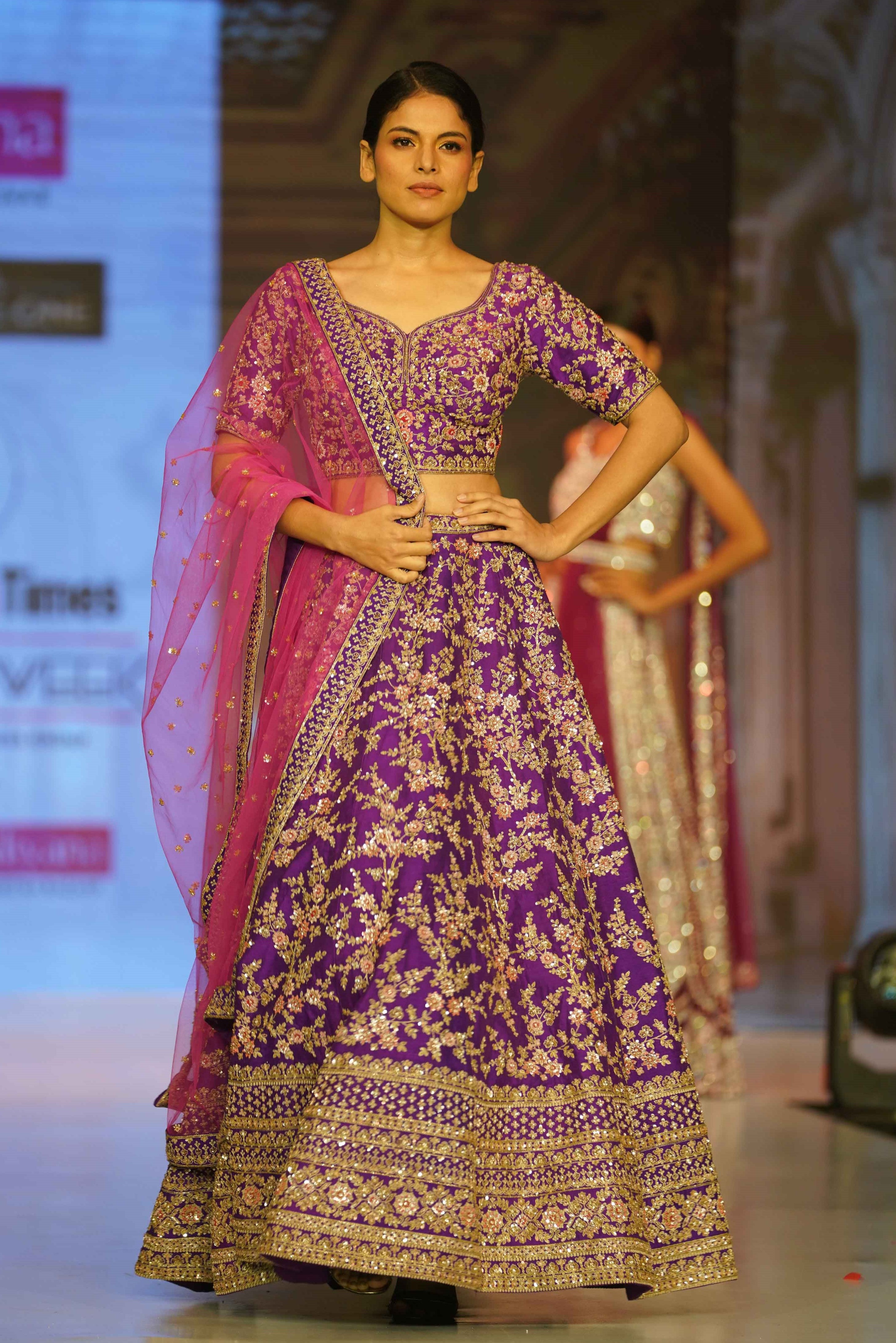 Designer Purple Wedding Wear Lehenga Choli