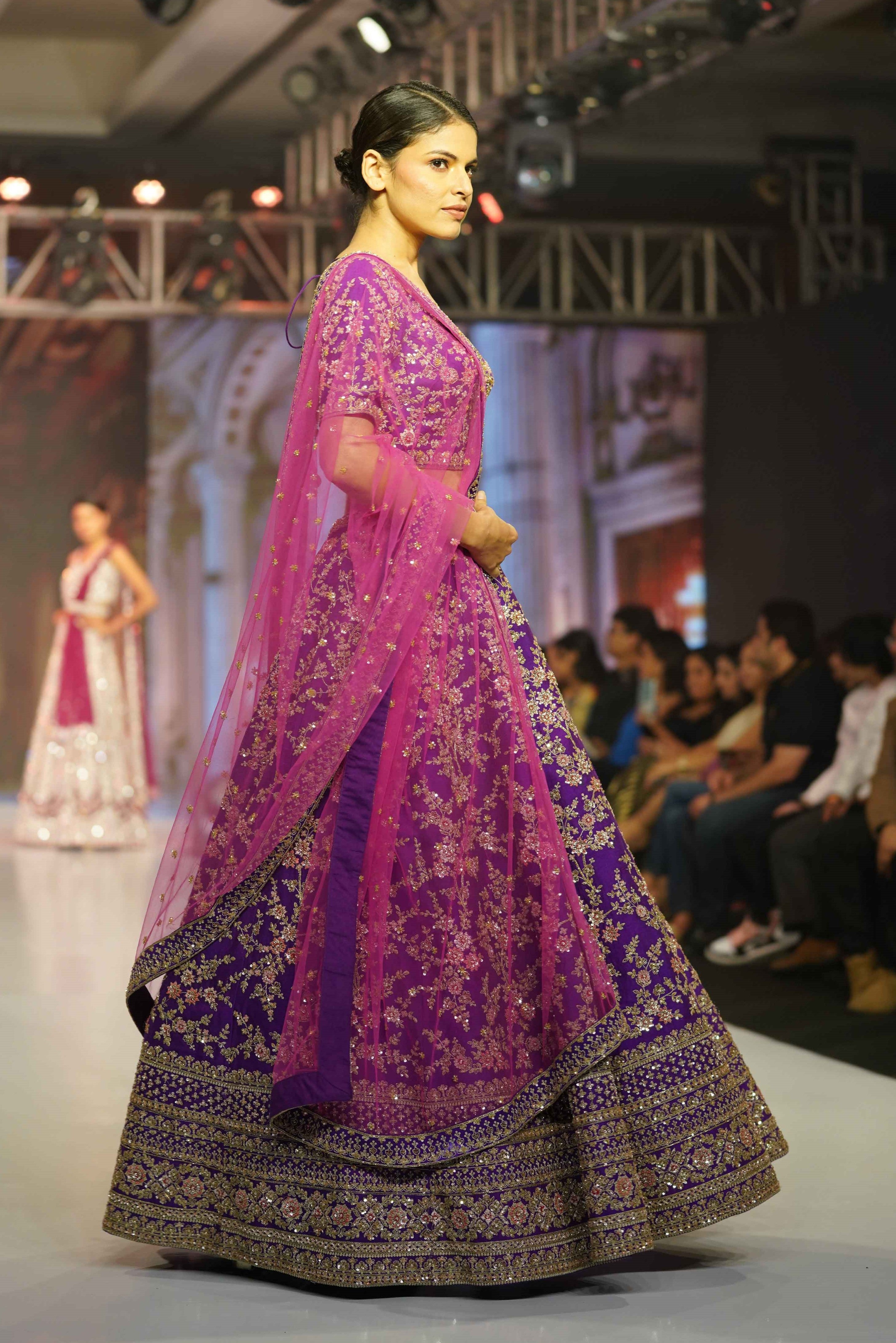 Designer Purple Wedding Wear Lehenga Choli