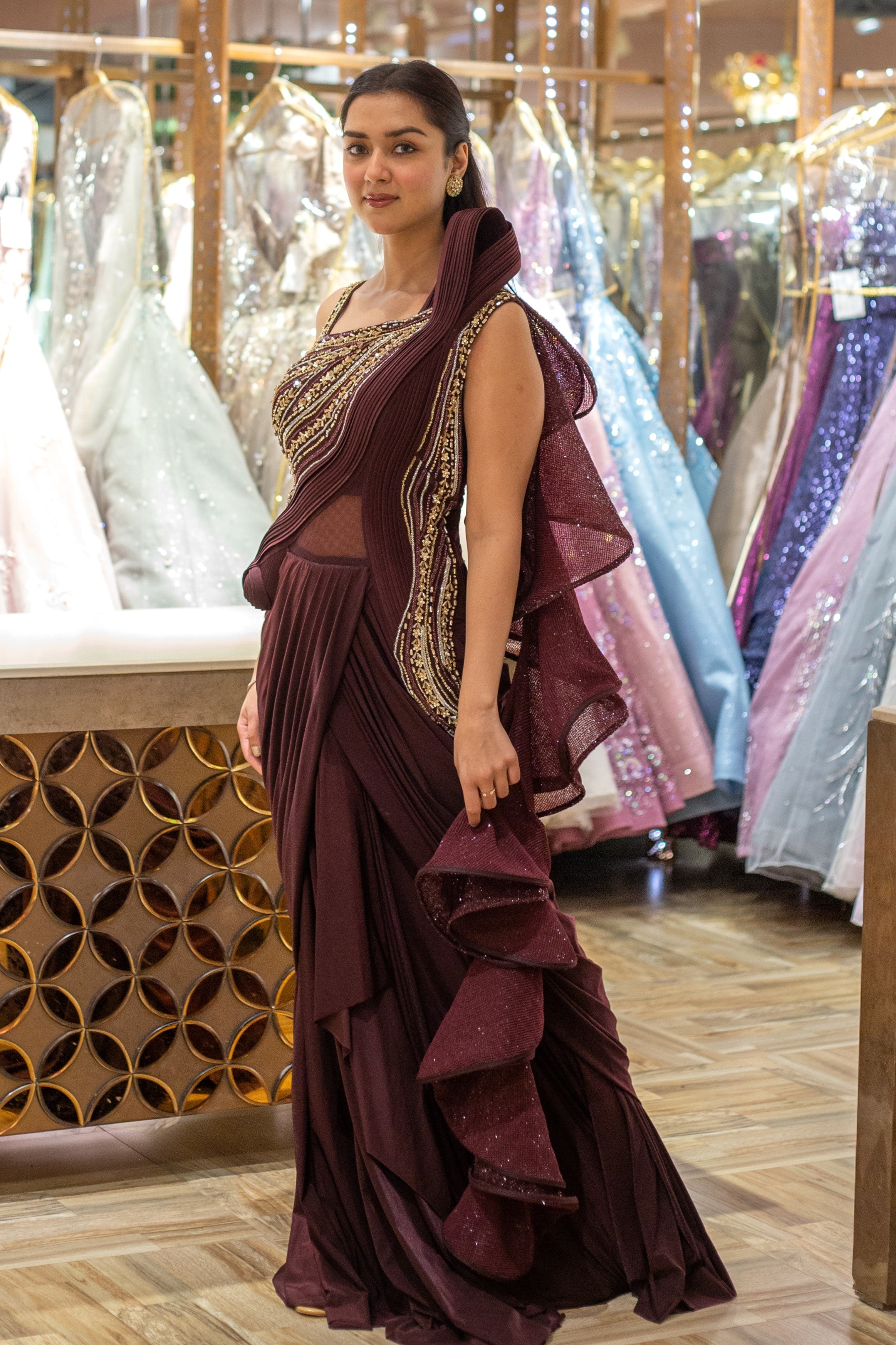 Gorgeous Designer Pre-Draped Saree