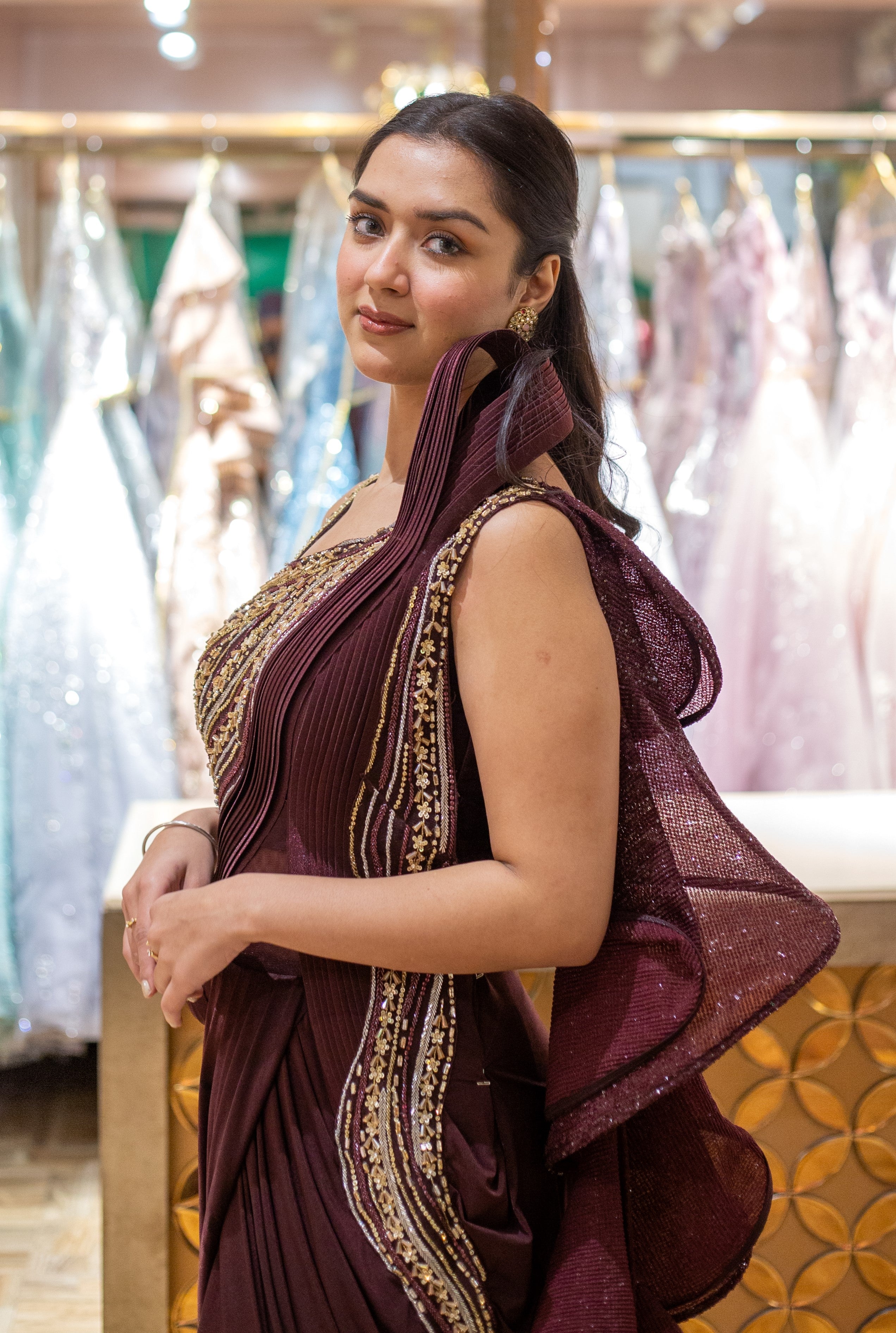 Gorgeous Designer Pre-Draped Saree
