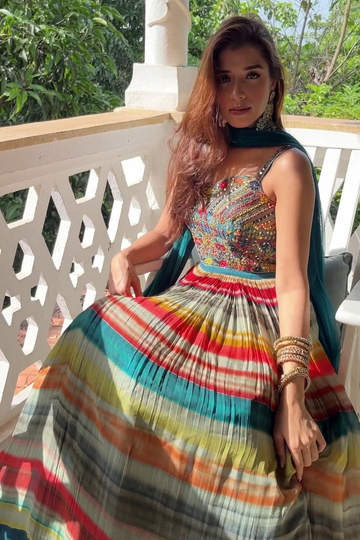 Glorious Multi Color Anarkali Style Outfit - Sukhmani Gambhir's Choice