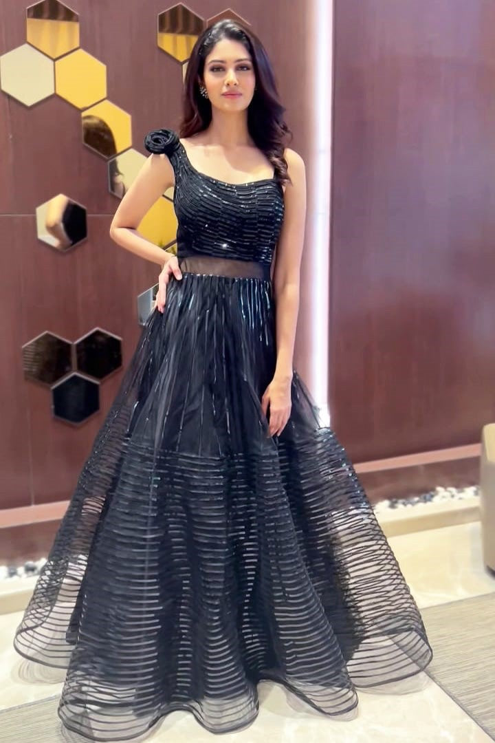Heavy Net Designer Black Dress For A Party | Wedding Gown Dress Price