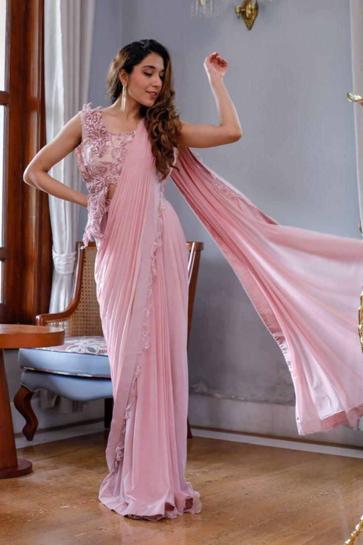Designer Pink Saree