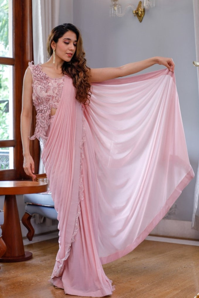 Designer Pink Saree